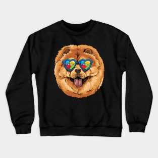 Chow Chow Dog Autism Awareness Crewneck Sweatshirt